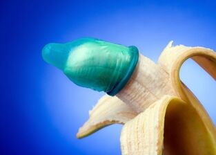 Condom with banana